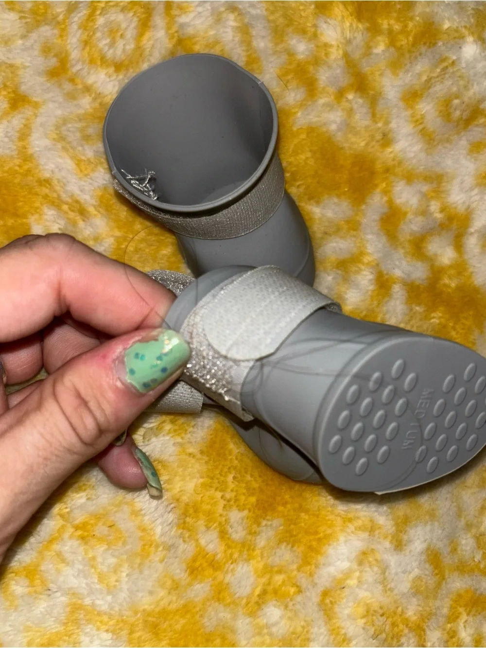 3 Doggy Gray Waterproof Slip-On Shoes Medium size